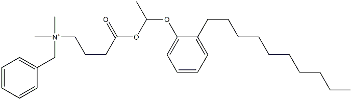 N,N-Dimethyl-N-benzyl-N-[3-[[1-(2-decylphenyloxy)ethyl]oxycarbonyl]propyl]aminium Struktur