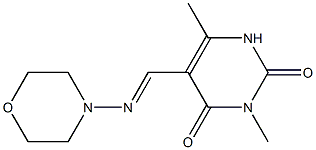 3,6-Dimethyl-5-[(morpholino)iminomethyl]pyrimidine-2,4(1H,3H)-dione Struktur