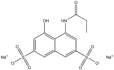 4-Hydroxy-5-propionylamino-2,7-naphthalenedisulfonic acid disodium salt Struktur