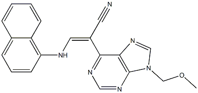 9-(Methoxymethyl)-6-[(E)-1-cyano-2-(1-naphtylamino)ethenyl]-9H-purine Struktur