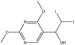 2,4-Dimethoxy-5-(1-hydroxy-2,2-diiodoethyl)pyrimidine Struktur