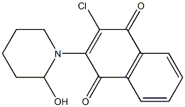 2-(2-Hydroxypiperidin-1-yl)-3-chloro-1,4-naphthoquinone Struktur