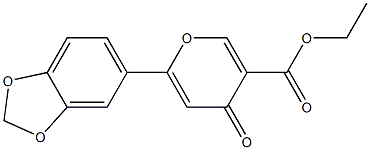 6-(1,3-Benzodioxol-5-yl)-4-oxo-4H-pyran-3-carboxylic acid ethyl ester Struktur