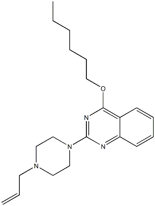 2-[4-(2-Propenyl)-1-piperazinyl]-4-hexyloxyquinazoline Struktur