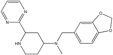 5-[[N-[2-(2-Pyrimidinyl)-4-piperidyl]-N-methylamino]methyl]-1,3-benzodioxole Struktur