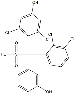 (2,3-Dichlorophenyl)(2,6-dichloro-4-hydroxyphenyl)(3-hydroxyphenyl)methanesulfonic acid Struktur