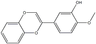 2-(3-Hydroxy-4-methoxyphenyl)-1,4-benzodioxin Struktur