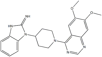 4-[4-[(1,3-Dihydro-2-imino-2H-benzimidazol)-1-yl]-1-piperidinyl]-6,7-dimethoxyquinazoline Struktur