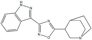 3-[5-(1-Azabicyclo[2.2.2]octan-3-yl)-1,2,4-oxadiazol-3-yl]-1H-indazole Struktur