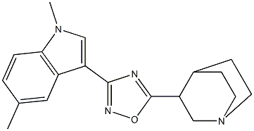 3-[5-(1-Azabicyclo[2.2.2]octan-3-yl)-1,2,4-oxadiazol-3-yl]-1,5-dimethyl-1H-indole Struktur