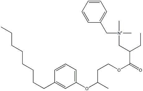 N,N-Dimethyl-N-benzyl-N-[2-[[3-(3-octylphenyloxy)butyl]oxycarbonyl]butyl]aminium Struktur