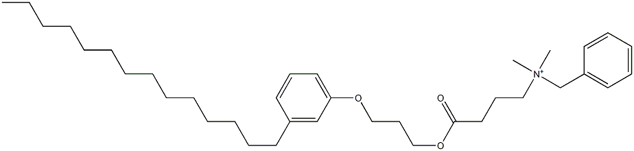 N,N-Dimethyl-N-benzyl-N-[3-[[3-(3-tetradecylphenyloxy)propyl]oxycarbonyl]propyl]aminium Struktur