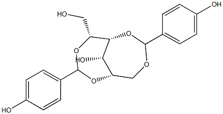 2-O,5-O:3-O,6-O-Bis(4-hydroxybenzylidene)-L-glucitol Struktur