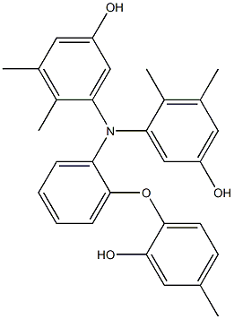 N,N-Bis(5-hydroxy-2,3-dimethylphenyl)-2-(2-hydroxy-4-methylphenoxy)benzenamine Struktur