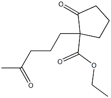 2-Oxo-1-(4-oxopentyl)cyclopentanecarboxylic acid ethyl ester Struktur