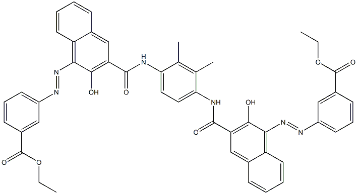 N,N'-(2,3-Dimethyl-1,4-phenylene)bis[4-[[3-(ethoxycarbonyl)phenyl]azo]-3-hydroxy-2-naphthalenecarboxamide] Struktur