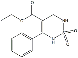 4-(Ethoxycarbonyl)-3-phenyl-5,6-dihydro-2H-1,2,6-thiadiazine-1,1-dioxide Struktur