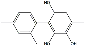 3-(2,4-Dimethylphenyl)-6-methylbenzene-1,2,4-triol Struktur