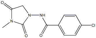 N-(3-Methyl-2,4-dioxoimidazolidin-1-yl)-4-chlorobenzamide Struktur