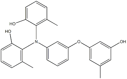 N,N-Bis(2-hydroxy-6-methylphenyl)-3-(3-hydroxy-5-methylphenoxy)benzenamine Struktur