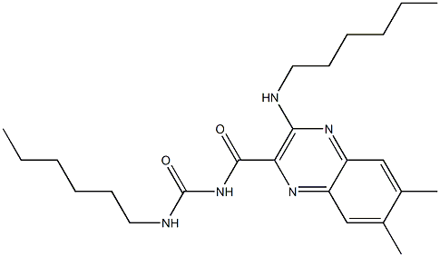 6,7-Dimethyl-3-(hexylamino)-N-(N-hexylcarbamoyl)quinoxaline-2-carboxamide Struktur