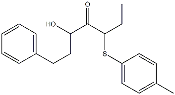 3-Hydroxy-1-phenyl-5-(p-tolylthio)-4-heptanone Struktur