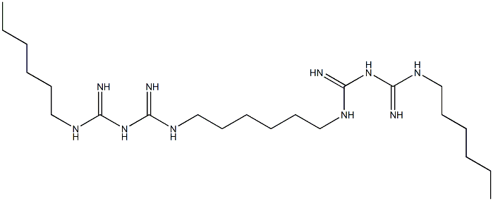 N,N''-Dihexyl-3,12-diimino-2,4,11,13-tetraazatetradecanediamidine Struktur