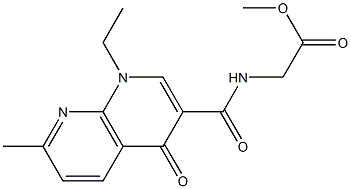 N-(2-Oxo-2-methoxyethyl)-1-ethyl-7-methyl-1,4-dihydro-4-oxo-1,8-naphthyridine-3-carboxamide Struktur