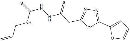 1-[5-(2-Furyl)-1,3,4-oxadiazol-2-ylthioacetyl]-4-(2-propenyl)thiosemicarbazide Struktur