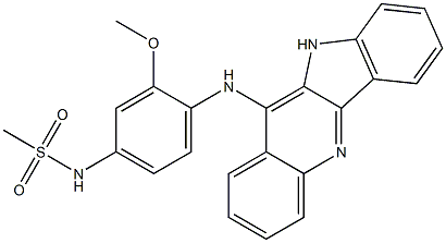 N-[3-Methoxy-4-[[10H-indolo[3,2-b]quinolin-11-yl]amino]phenyl]methanesulfonamide Struktur