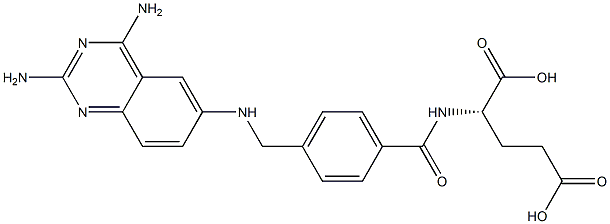 N-[4-[(2,4-Diaminoquinazolin-6-yl)aminomethyl]benzoyl]-L-glutamic acid Struktur