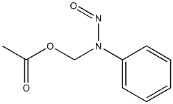 Acetic acid N-nitrosoanilinomethyl ester Struktur