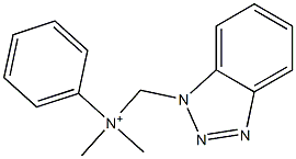 (1H-Benzotriazol-1-ylmethyl)phenyldimethylaminium Struktur