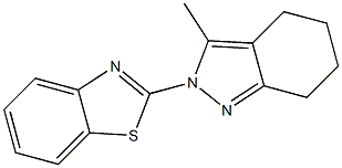 2-(Benzothiazol-2-yl)-4,5,6,7-tetrahydro-3-methyl-2H-indazole Struktur