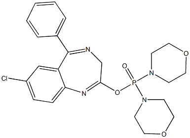 7-Chloro-5-phenyl-2-(Dimorpholinophosphinyloxy)-3H-1,4-benzodiazepine Struktur