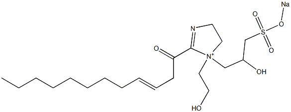 1-(2-Hydroxyethyl)-1-[2-hydroxy-3-(sodiooxysulfonyl)propyl]-2-(3-dodecenoyl)-2-imidazoline-1-ium Struktur