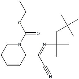 2-[Cyano(1,1,3,3-tetramethylbutylimino)methyl]-1,2,5,6-tetrahydropyridine-1-carboxylic acid ethyl ester Struktur