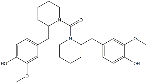 3-Methoxy-4-hydroxybenzyl(piperidino) ketone Struktur