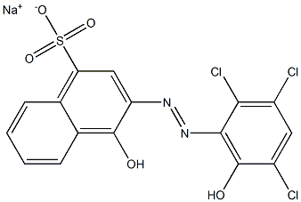 3-[(2,3,5-Trichloro-6-hydroxyphenyl)azo]-4-hydroxy-1-naphthalenesulfonic acid sodium salt Struktur