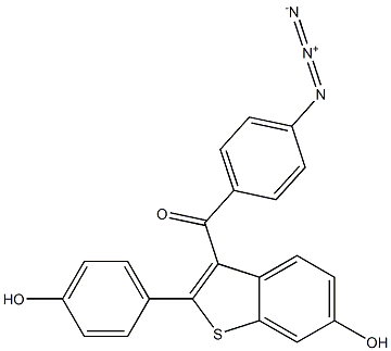 1-(4-Azidophenyl)-1-[6-hydroxy-2-(4-hydroxyphenyl)benzo[b]thiophen-3-yl]methanone Struktur