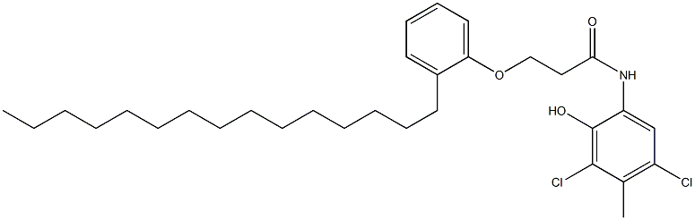 2-[3-(2-Pentadecylphenoxy)propanoylamino]-4,6-dichloro-5-methylphenol Struktur