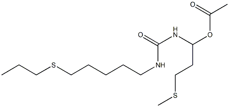 N-(3-Methylthio-1-acetoxypropyl)-N'-(5-propylthiopentyl)urea Struktur