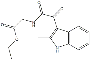 N-[(2-Methyl-1H-indol-3-yl)carbonylcarbonyl]glycine ethyl ester Struktur