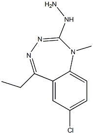 (7-Chloro-5-ethyl-1-methyl-1H-1,3,4-benzotriazepin-2-yl)hydrazine Struktur