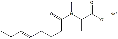 2-[N-Methyl-N-(5-octenoyl)amino]propionic acid sodium salt Struktur