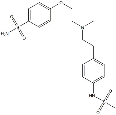 4-[2-[N-Methyl-2-(4-methylsulfonylaminophenyl)ethylamino]ethoxy]benzenesulfonamide Struktur