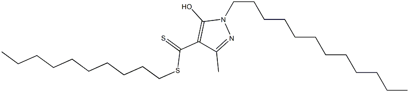 1-Dodecyl-3-methyl-5-hydroxy-1H-pyrazole-4-dithiocarboxylic acid decyl ester Struktur