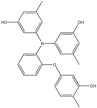 N,N-Bis(3-hydroxy-5-methylphenyl)-2-(3-hydroxy-4-methylphenoxy)benzenamine Struktur