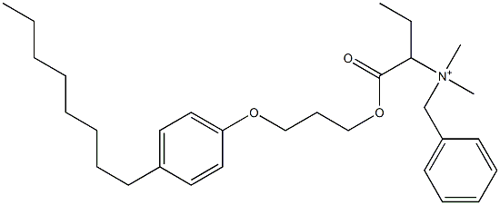 N,N-Dimethyl-N-benzyl-N-[1-[[3-(4-octylphenyloxy)propyl]oxycarbonyl]propyl]aminium Struktur