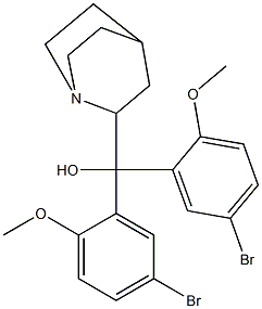 (Quinuclidin-2-yl)bis(2-methoxy-5-bromophenyl)methanol Struktur